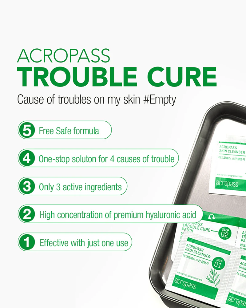ACROPASS Trouble Cure (6 Skin Cleanser 6 Microdart Patches) - Image 8