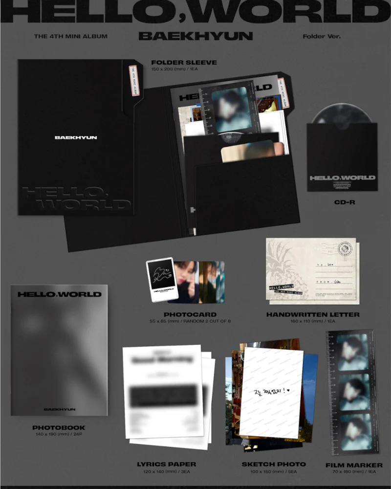 BAEKHYUN (EXO) - 4TH MINI ALBUM [Hello, World] (Folder Ver.) - Image 2