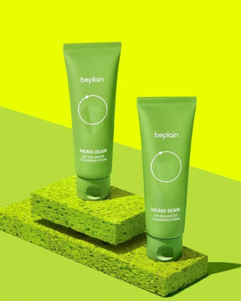 beplain Mung Bean pH-Balanced Cleansing Foam 80ml - Image 4