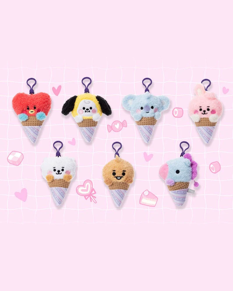 BT21 SHOOKY BABY Ice Cream Plush Mascot Keychain - Image 3