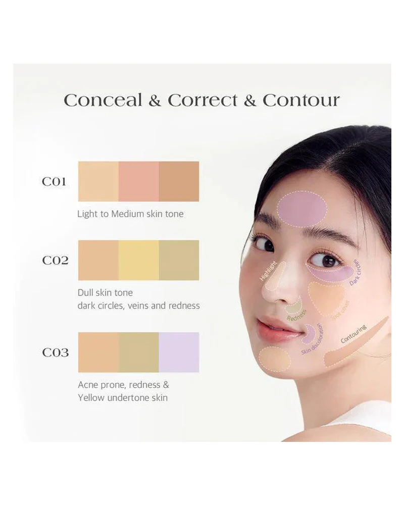 Dear.A Perfect Cover Concealer Palette: With Angled Brush - Image 6