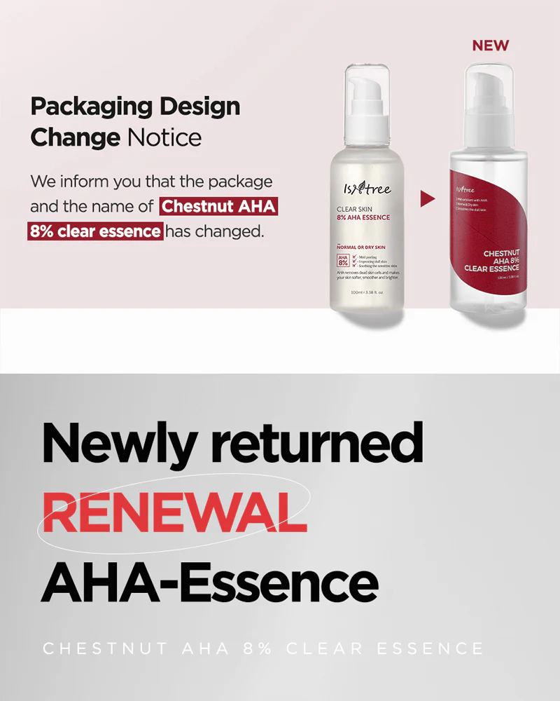 ISNTREE Chestnut AHA 8% Clear Essence (Renewal) - Image 3