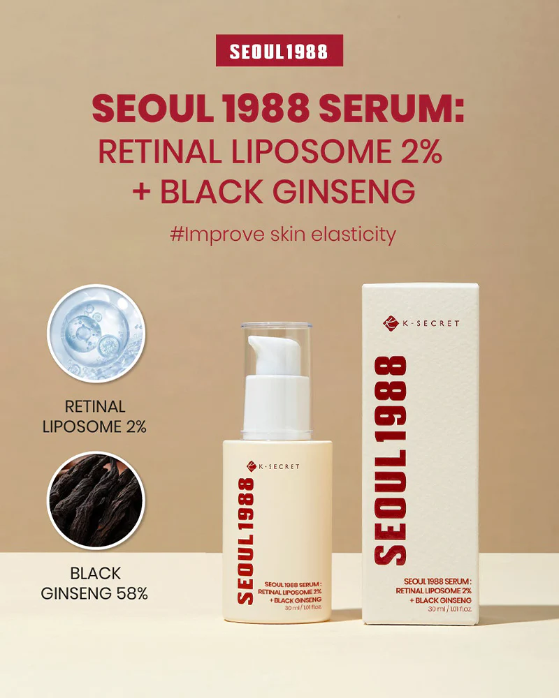 K-SECRET SEOUL 1988 Serum: Retinal Liposome 2% + Black Ginseng 30ml - Image 3