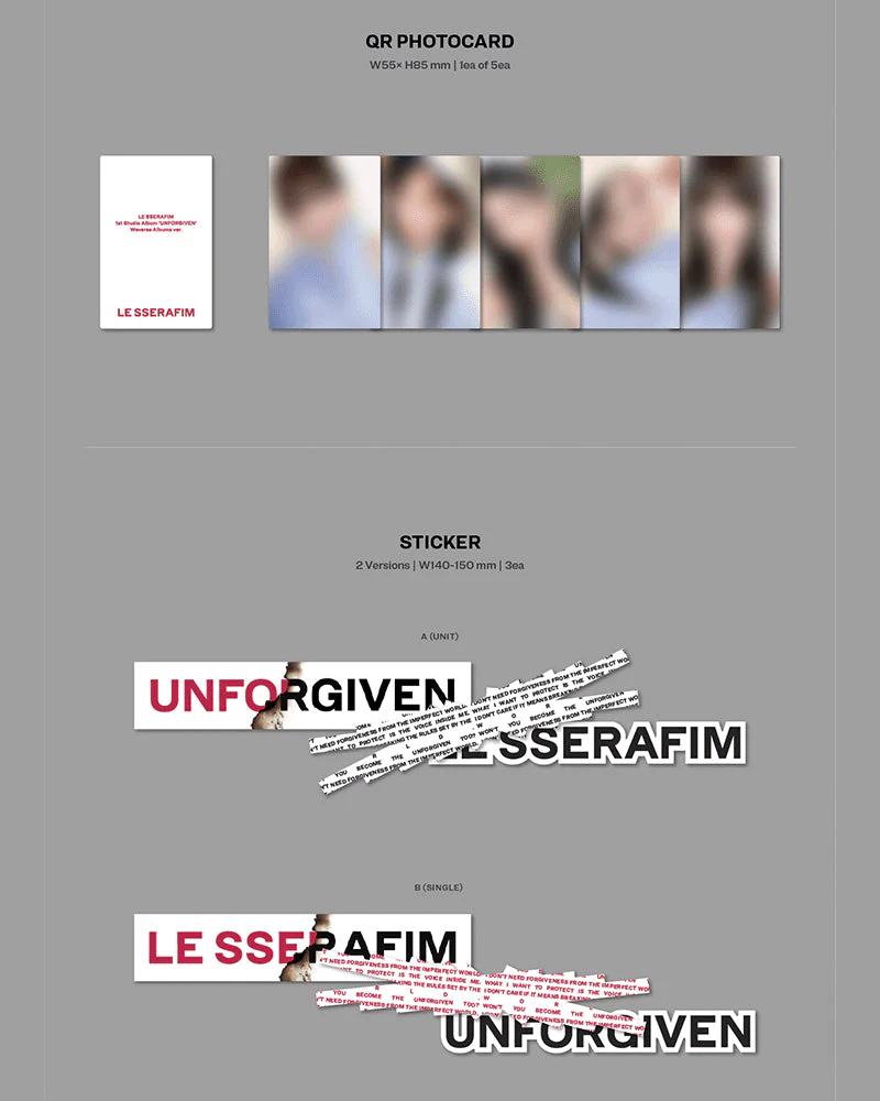 LE SSERAFIM - 1ST STUDIO ALBUM 'UNFORGIVEN' (WEVERSE ALBUMS VER.) (2 Versions) - Image 5