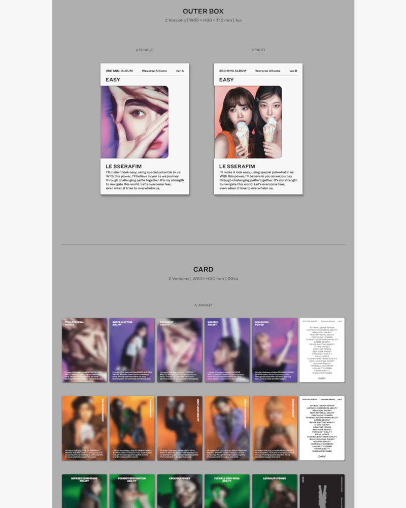 LE SSERAFIM - 3RD MINI ALBUM [EASY] (WEVERSE Ver.) (2 Versions) - Image 2