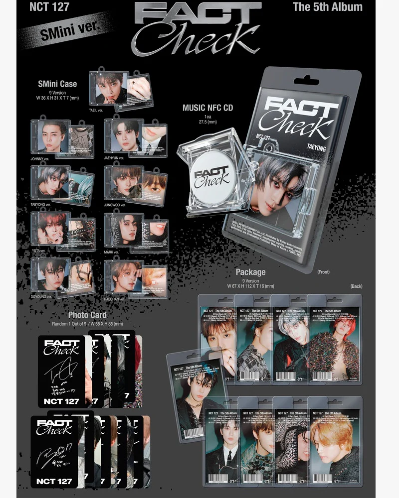 NCT 127 - 5TH ALBUM [Fact Check] SMini Ver. (8 Versions) - Image 2
