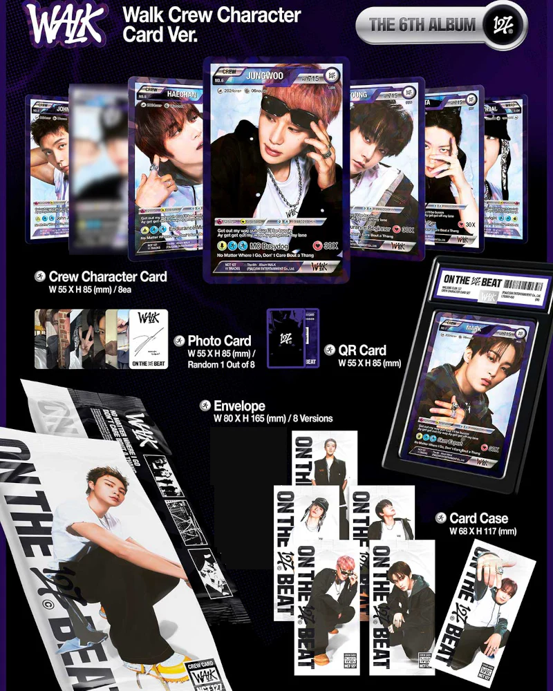NCT 127 - 6TH FULL ALBUM [WALK] (Walk Crew Character Card Ver.) (7 Versions) - Image 2