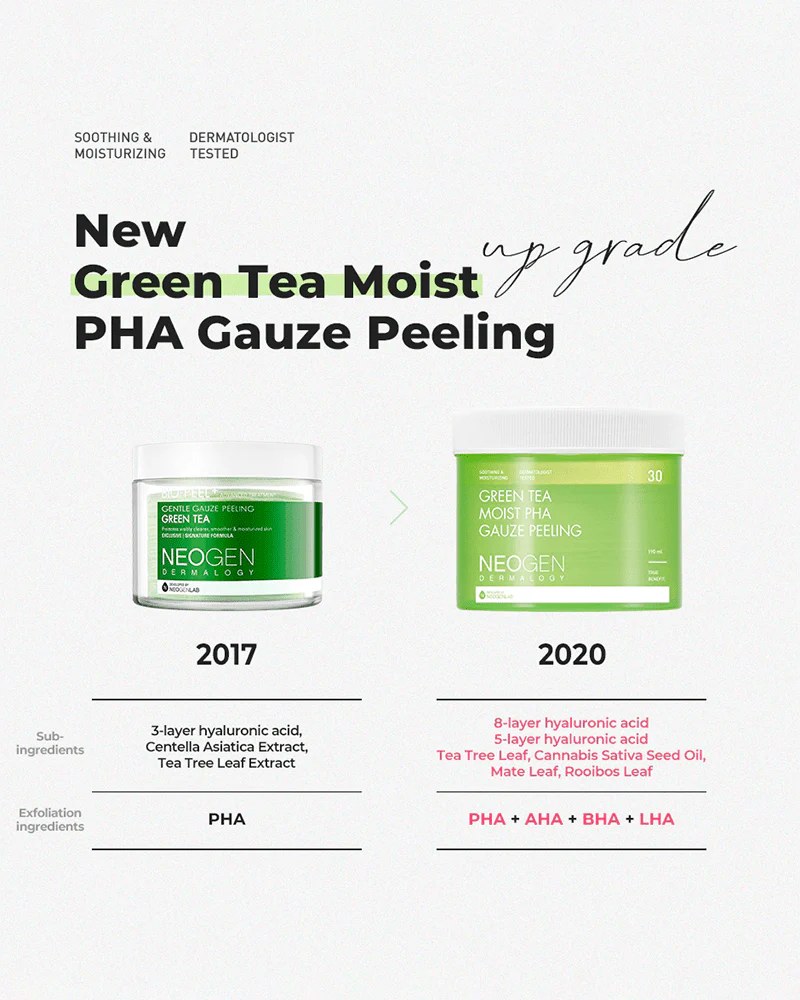 NEOGEN Green Tea Moist PHA Gauze Peeling Pads - Image 4