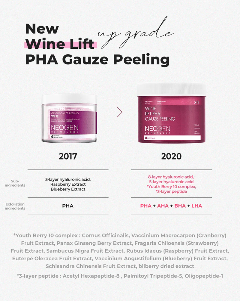 NEOGEN Wine Lift PHA Gauze Peeling Pads - Image 4