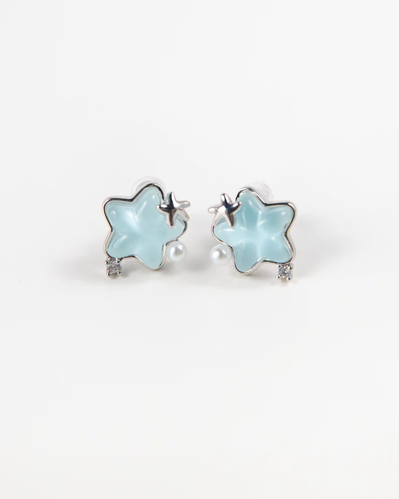 NYU NYU Aqua Star Earrings - Image 4