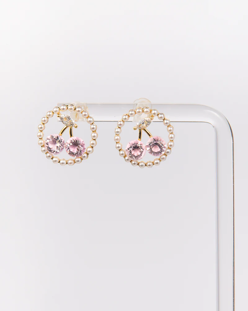 NYU NYU Cherry Pearl Hoop Earrings - Image 2