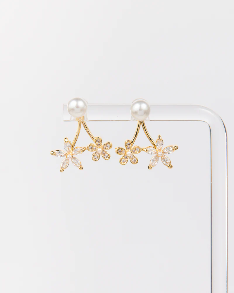 NYU NYU Pearl And Twinkling Flowers Earrings - Image 2
