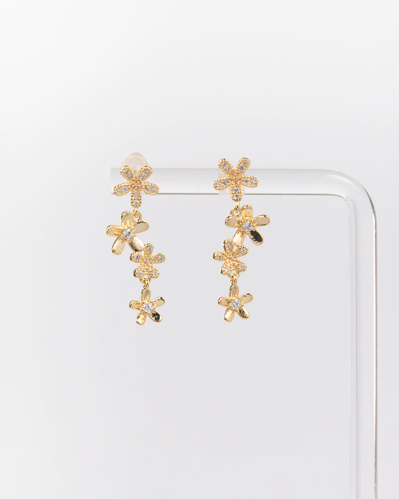 NYU NYU Sparkling Flower Drop Earrings - Image 2