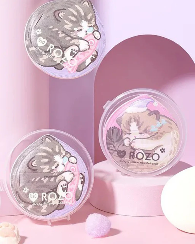 ROZO Sleepy Kitten Powder Puff with Case