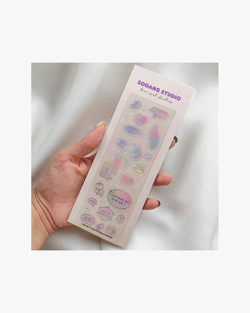 SOOANG STUDIO Holographic Speech Bubble Sticker Sheet (2 Colours) - Image 3