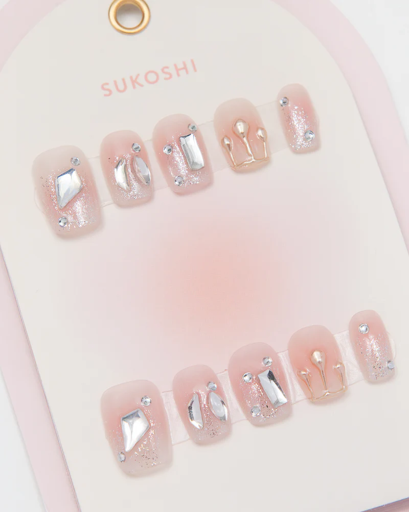 SUKOSHI Handmade Press-On Nails Champagne Drip