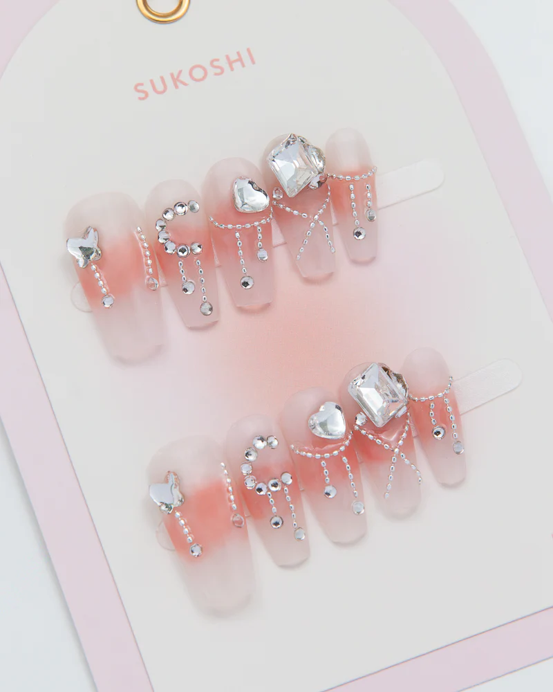 SUKOSHI Handmade Press-On Nails Coral Crush