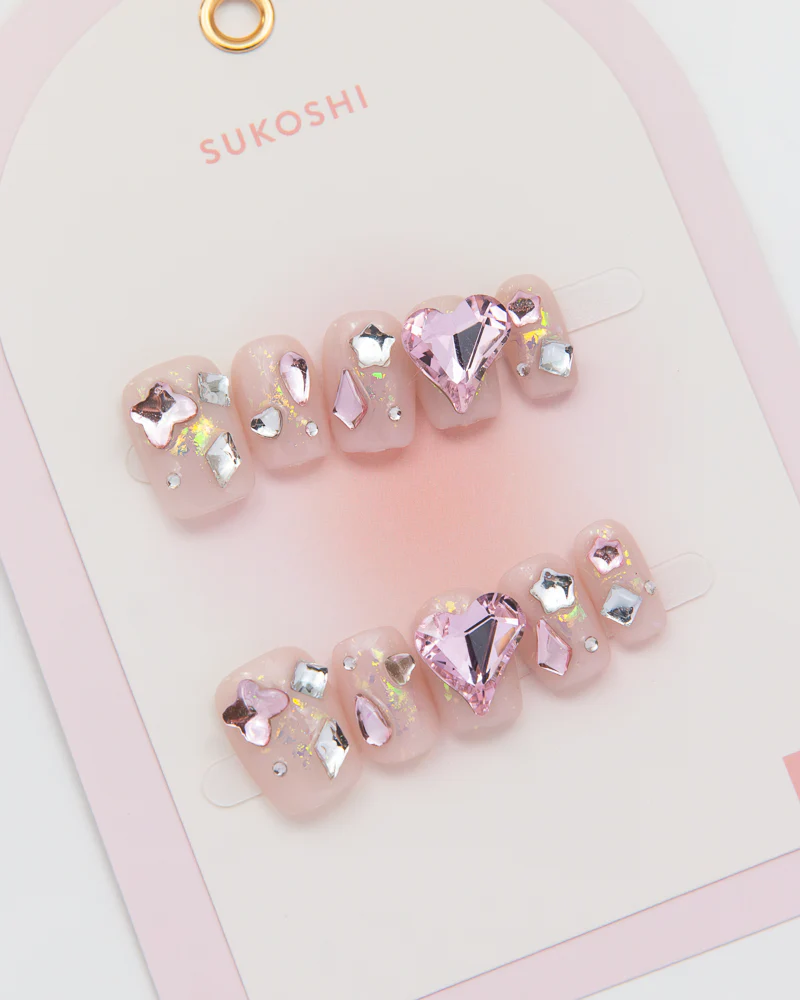 SUKOSHI Handmade Press-On Nails Crystal Baby