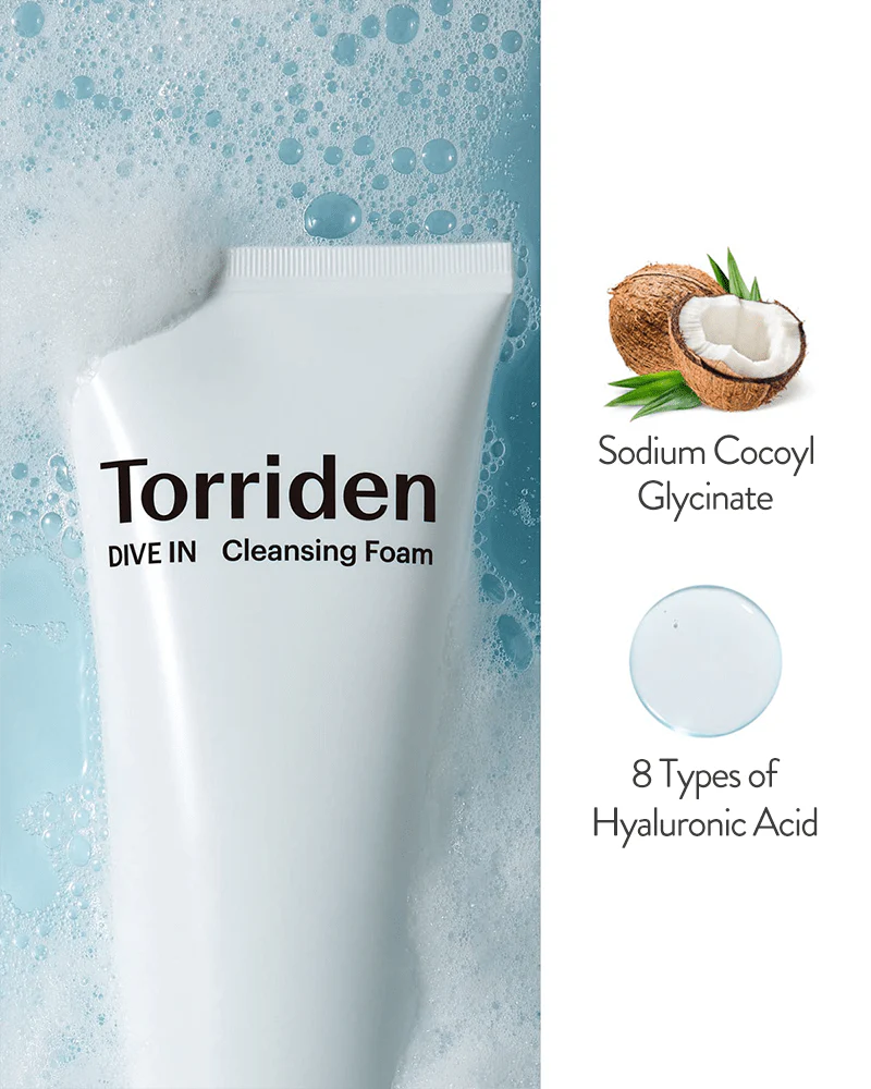 Torriden DIVE-IN Low Molecular Hyaluronic Acid Cleansing Foam - Image 3
