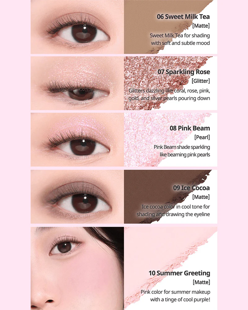 TWINKLE POP by CLIO Pearl Gradation Allover Palette #For, Pink Season - Image 5